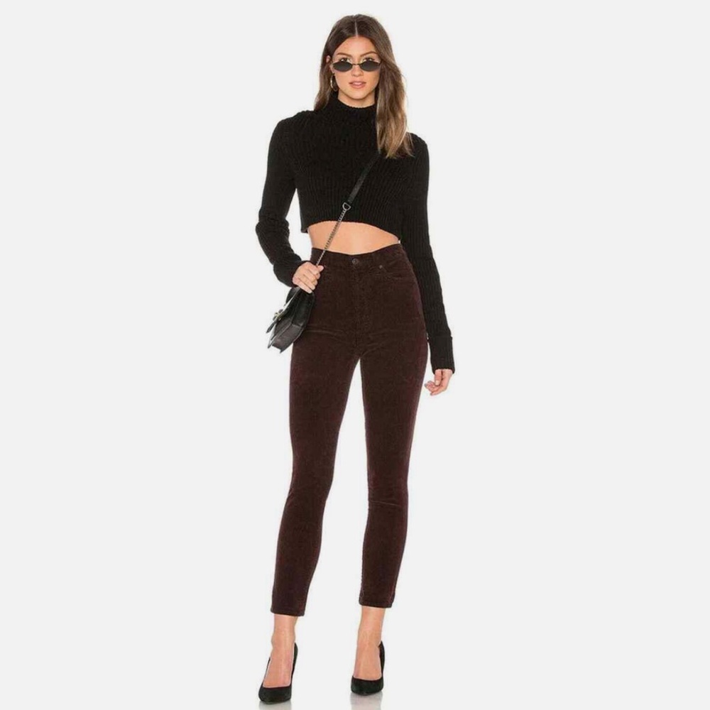 Citizens of Humanity Olivia High Rise Slim Ankle Corduroy Pant in Rasin 27